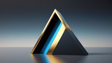 3d macro photograph of a triangle with a futuristic appearance set against an abstract background