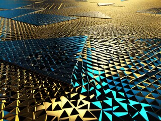 abstraction of a macro photograph presenting a three dimensional triangle with a futuristic aesthetic