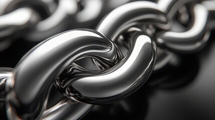 Looping 3D Vertical Video of an Abstract Silver Chain Twisting in a Spiral: Isolated on Black Background, a Mesmerizing and Hypnotic Concept of Continuous Motion