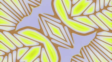 Aufkleber - Colorful symmetrical digital seamless loop animation of bright and ever-changing yellow-brown organic structure. 3d rendering. 4K, Ultra HD resolution