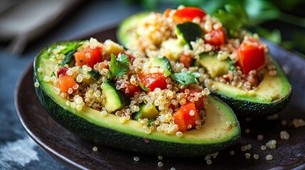 Wall Mural - Quinoa Salad Stuffed into Avocado Halves