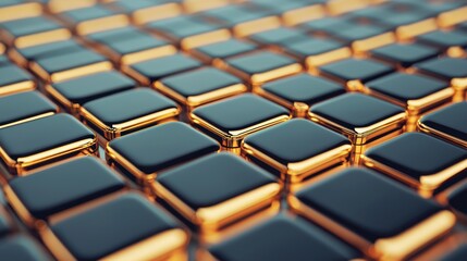 Poster - Gold & Black Blocks.