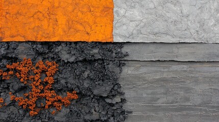 Abstract Orange & Grey Art.