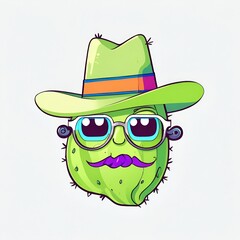 Sticker - Cool Cactus Wearing A Hat