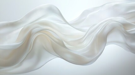 Wall Mural -   White background with a wavy design at both top and bottom edges