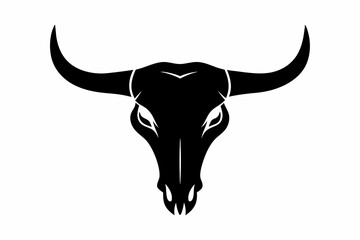 
bull skull silhouette, bull head icon, Vector illustration