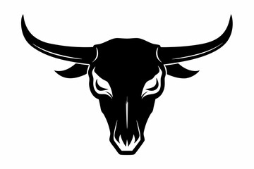 Poster - 
bull skull silhouette, bull head icon, Vector illustration