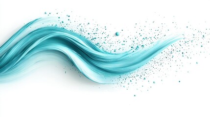 Sticker -   Close-up of blue-white wave of hair, with bubbles beside and droplet of water