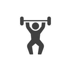 Wall Mural - person lifting a dumbbell vector icon