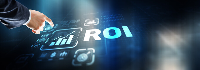 Wall Mural - roi return on investment business technology analysis finance concept