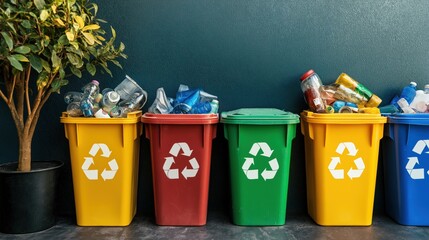 Recycling. Recycle bin filled with paper