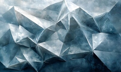 Crystalline Ice Structure with Geometric Shapes