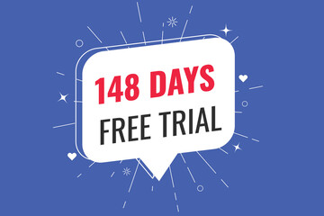 148 day free trial banner design. 148 days free banner background
