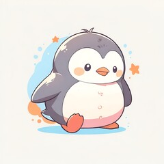 Wall Mural - Cute Cartoon Penguin Illustration