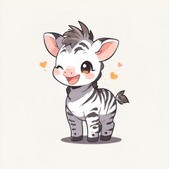 Sticker - Cute Cartoon Zebra