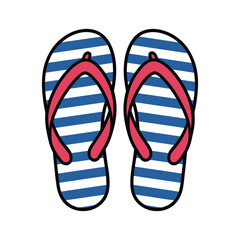 Cartoon flip-flops with striped pattern