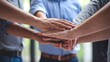 © Din Nasahrudin - Teamwork and partnership concept with diverse hands united for success. Symbolizing unity, collaboration, and mutual support in achieving common goals.