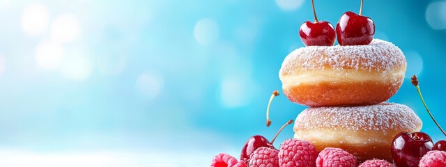 Wall Mural - raspberries atop, powdered sugar sprinkled