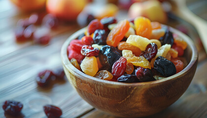 Poster - bowl filled with a variety of dried fruits