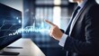 © Ascending Dragon - 成功と成長を目指す企業の未来計画を示すビジネスマンの矢印グラフ