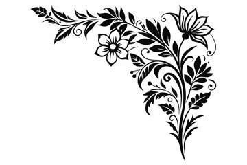 Poster - Decorative corner border Floral