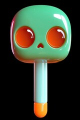 Sticker - 3D Cartoon Skull with Big Eyes and Stick