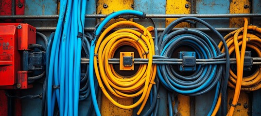Aufkleber - Internet cable and electricity energy system. Generative AI technology.