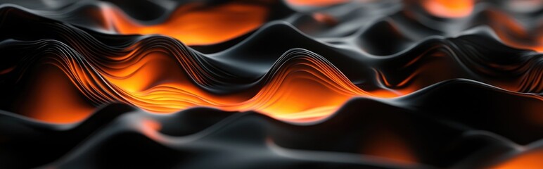 Wall Mural - abstract black and orange backdrop with 3d rendering