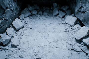 Wall Mural - Snowy mountain cave entrance