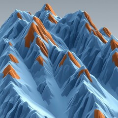 Sticker - Abstract Low Poly Mountain Range