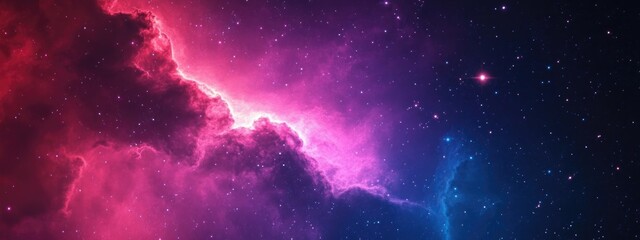 Wall Mural - space background featuring a nebula and shining stars with a giant interstellar cloud in a 3d cartoo