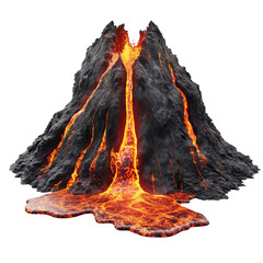 Poster - Erupting volcano with lava.