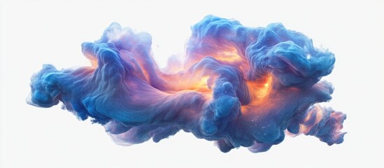 Leinwandbilder - Harmonious nebula cloud patterns in a swirling abstract shape rendered in 3D cartoon style isolated on a transparent background