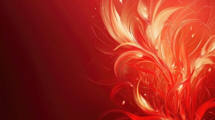 Wall Mural - Red abstract design template for a card or banner with an artistic background