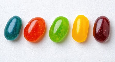 Canvas Print - Colorful jelly beans on white background