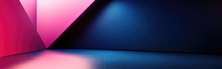 Aufkleber - Dark blue and pink abstract geometric shape background with 3D rendering in a corner