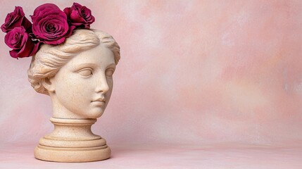 Artistic sculpture with roses