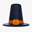 © cgterminal - Pilgrim hat. Cartoon render element in 3d realistic style. Authentic head accessory. Vector illustration.
