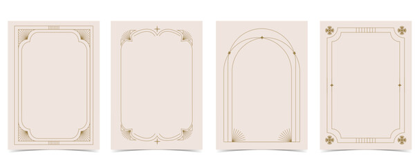 Wall Mural - vintage deco frame. abstract decoration template for a4 vertical design