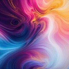 Wall Mural - Vibrant blue, purple, pink, and orange swirls mesmerize in abstract art 