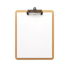 Clipboard with blank paper isolated on transparent background