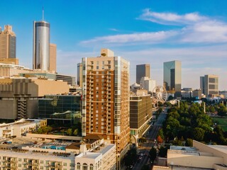 Downtown cityskline of Atlanta, Georgia, United States Of America.