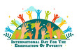 © denayune - Vector Illustration of the International Day for the Eradication of Poverty, featuring People Living in Poverty and their Communities in Background