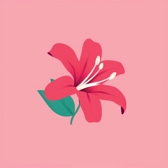 Sticker - Vibrant red flower illustration