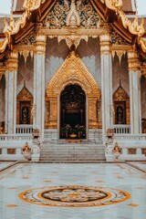 Wall Mural - Golden Temple Entrance with Intricate Details and Marble Floor