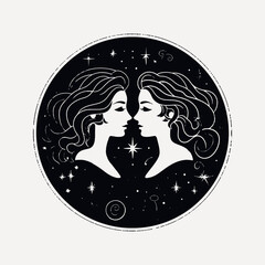 Wall Mural - Gemini zodiac sign illustration