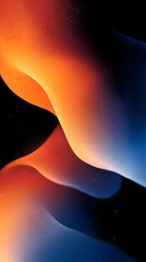 Poster - Abstract background with wavy lines and glowing particles in orange and blue color.