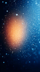 Canvas Print - Abstract blue and orange bokeh background with sparkling lights.