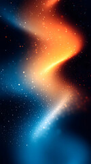 Canvas Print - Abstract blue and orange glow with stars.