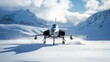 © Thavesak - Arctic Warfare - Fighter Jet in Snowy Wilderness with Dramatic Cold Blue Tones and Telephoto View